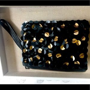 Black and gold wristlet new